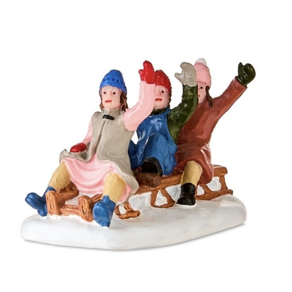 Holiday Time Christmas Village Sled‎ Holiday Fun 2.12" Decorative Figurine